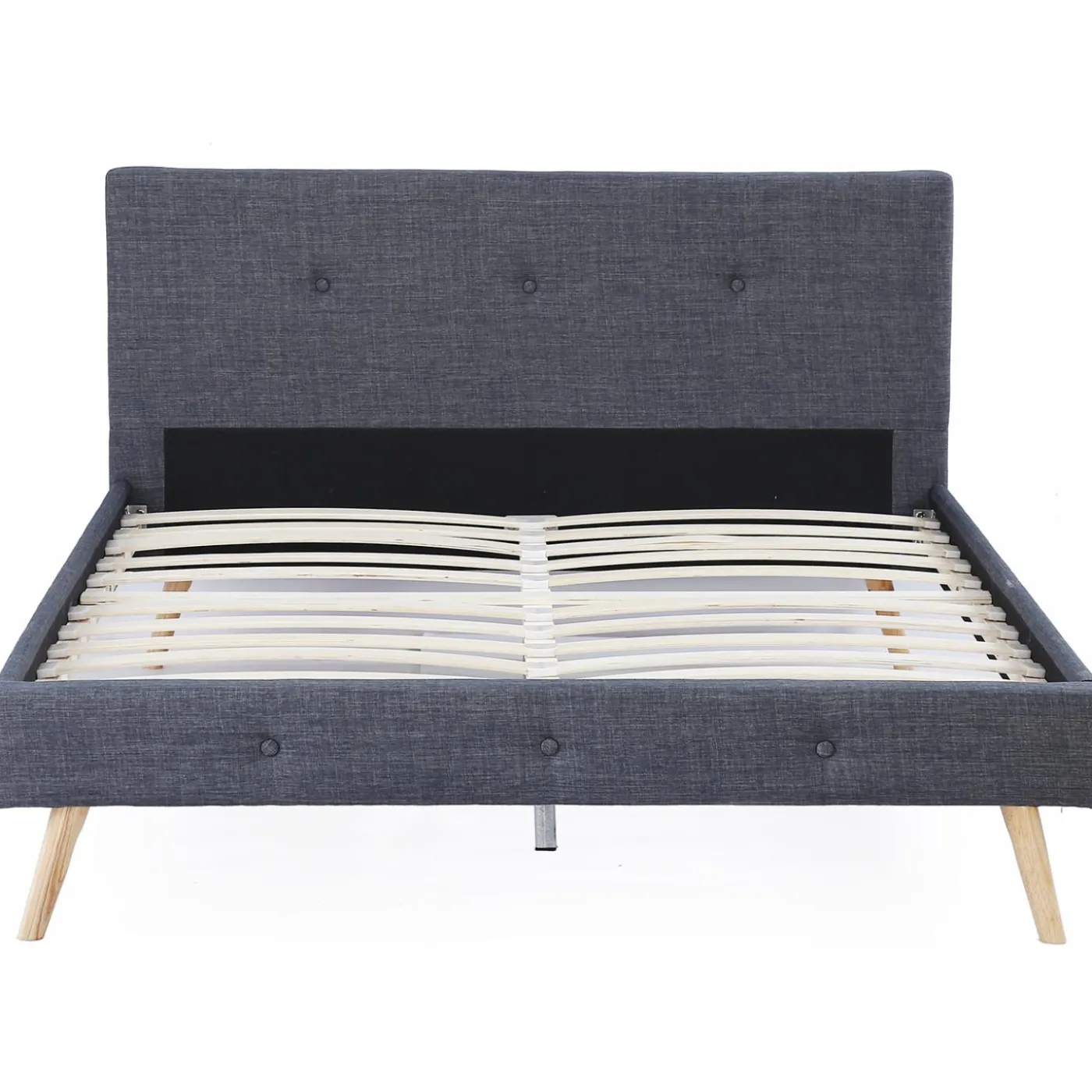 Lit style scandinave 160x200 cm gris