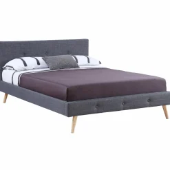 Lit style scandinave 140x190 cm gris