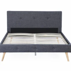 Lit style scandinave 140x190 cm gris