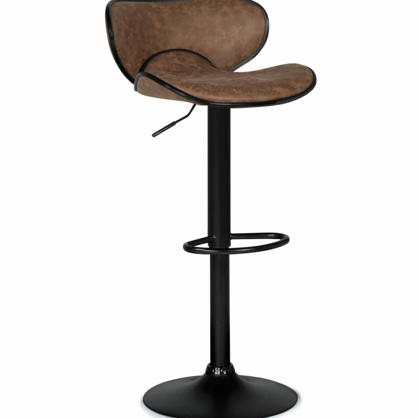 Lot 2 tabourets de bar marron réglables