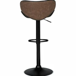 Lot 2 tabourets de bar marron réglables