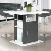 Îlot central bois blanc et gris 110 cm