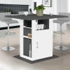Îlot central cuisine bois gris et blanc 110 cm
