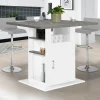 Îlot central cuisine plateau effet béton et bois blanc 110 cm