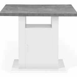 Îlot central cuisine plateau effet béton et bois blanc 110 cm