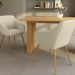 Lot chaises et fauteuils de table avec pied effet bois