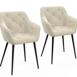 Lot chaises et fauteuils de table beige