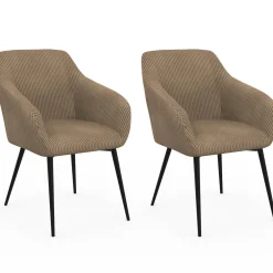 Lot chaises et fauteuils de table taupe