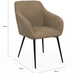 Lot chaises et fauteuils de table taupe
