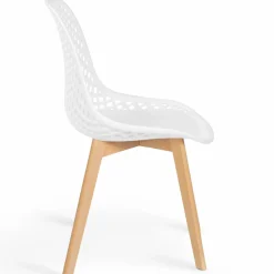 Lot de 4 chaises ajourées blanches design