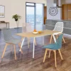 Lot de 4 chaises ajourées dépareillées pastel design scandinave