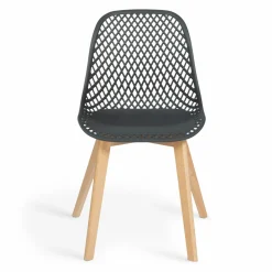 Lot de 4 chaises ajourées grises design