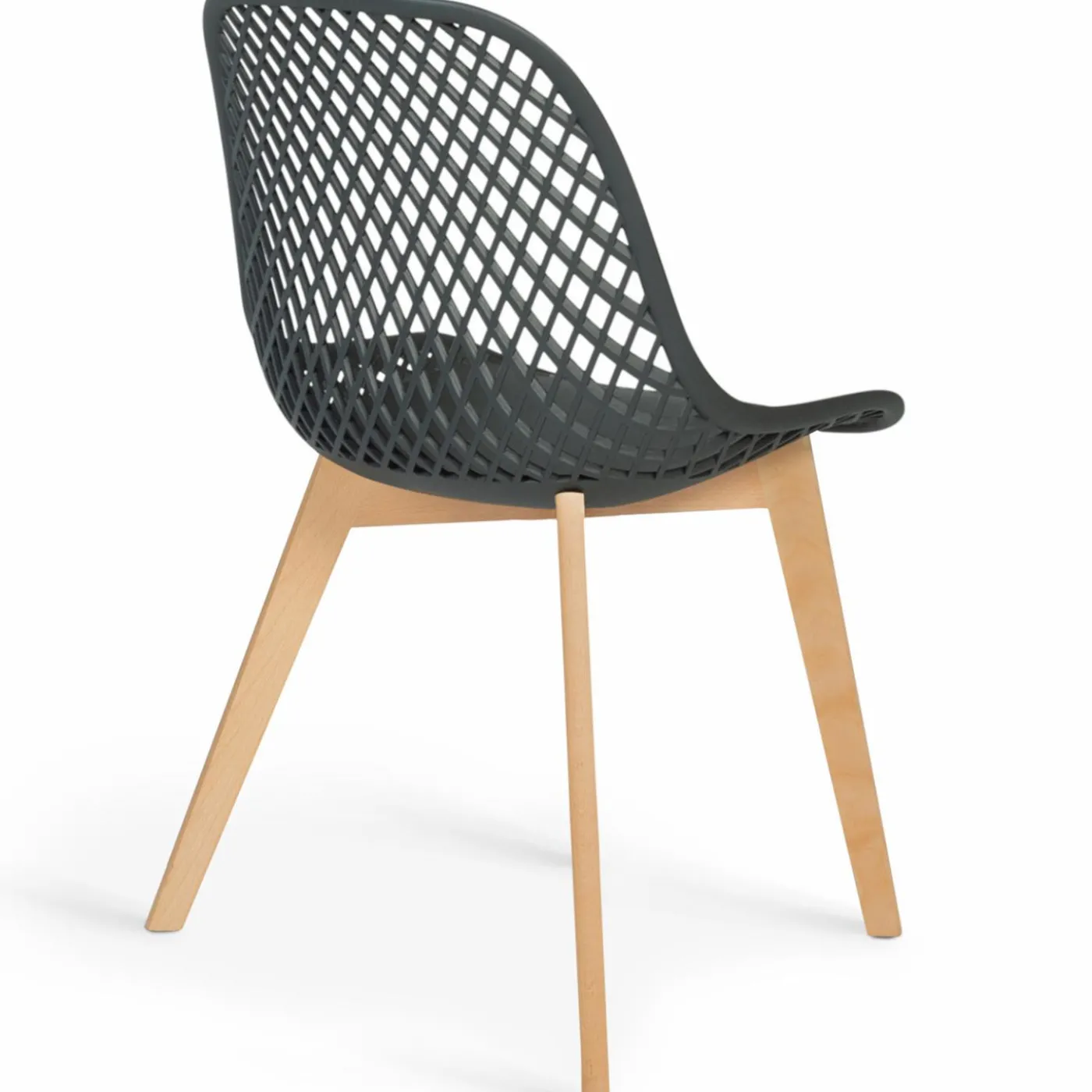 Lot de 4 chaises ajourées grises design