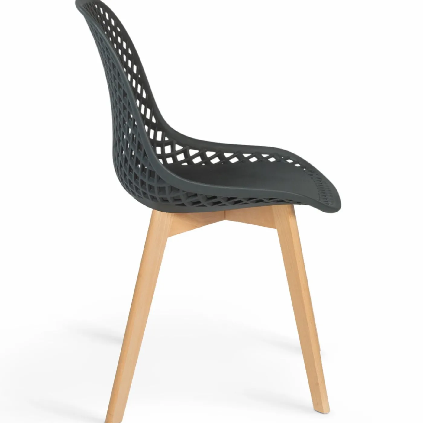 Lot de 4 chaises ajourées grises design