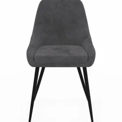 Lot de 6 chaises avec accoudoirs en velours gris foncé