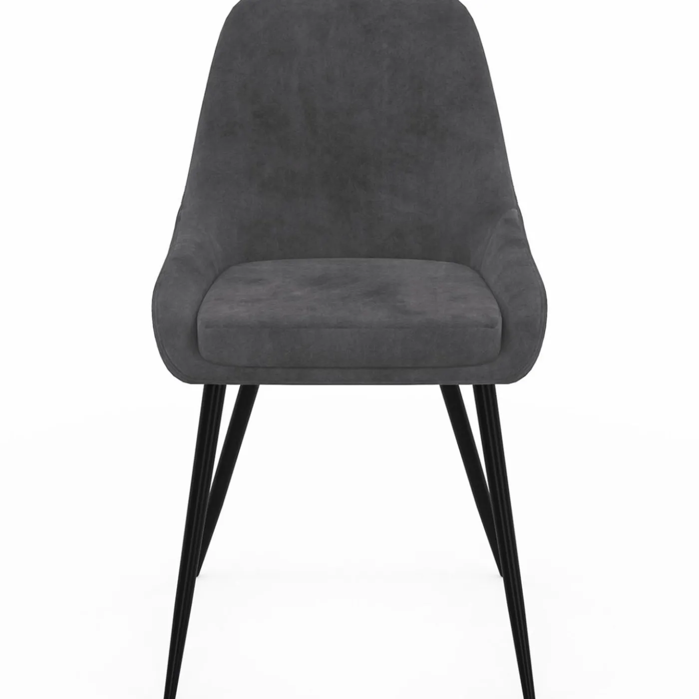 Lot de 6 chaises avec accoudoirs en velours gris foncé
