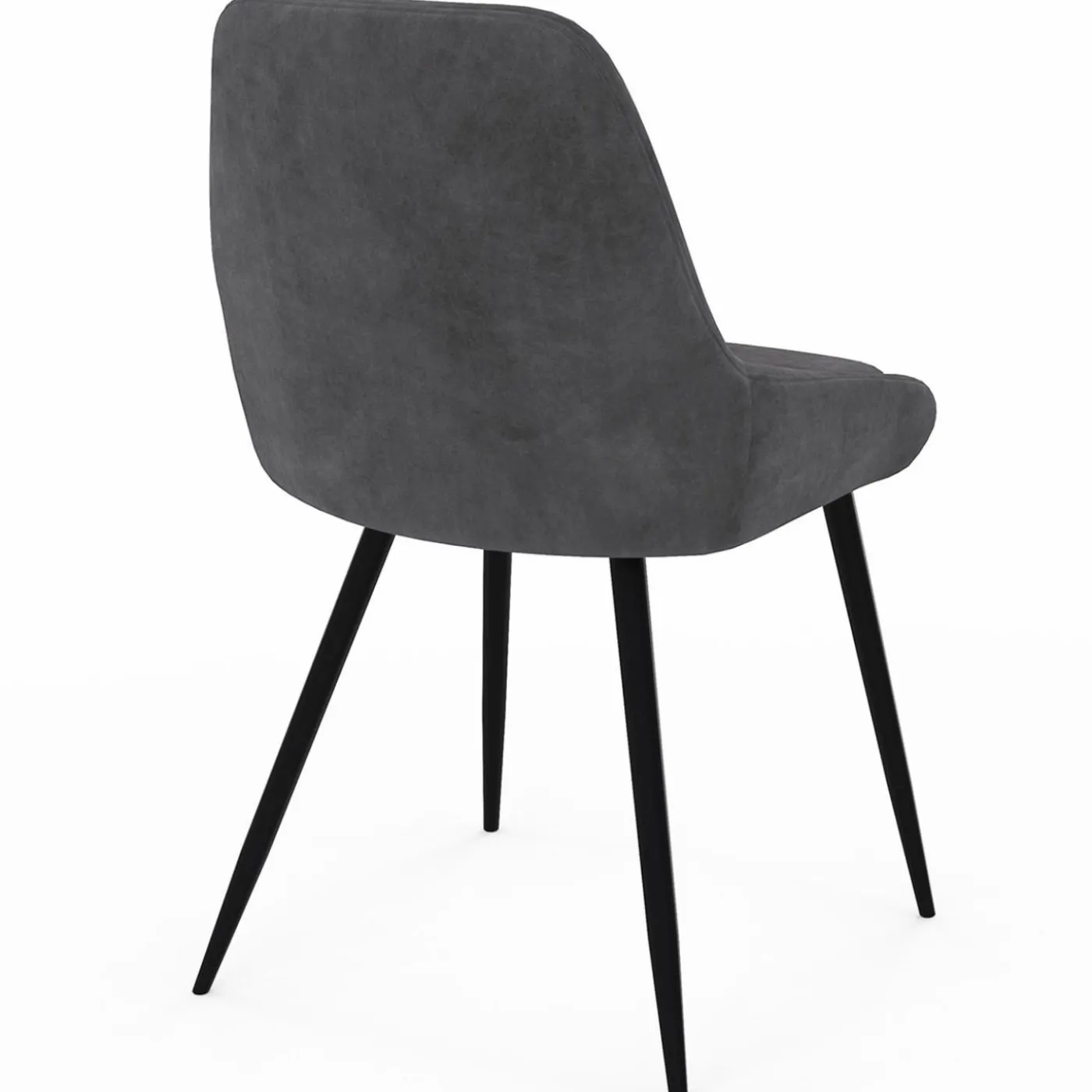 Lot de 6 chaises avec accoudoirs en velours gris foncé