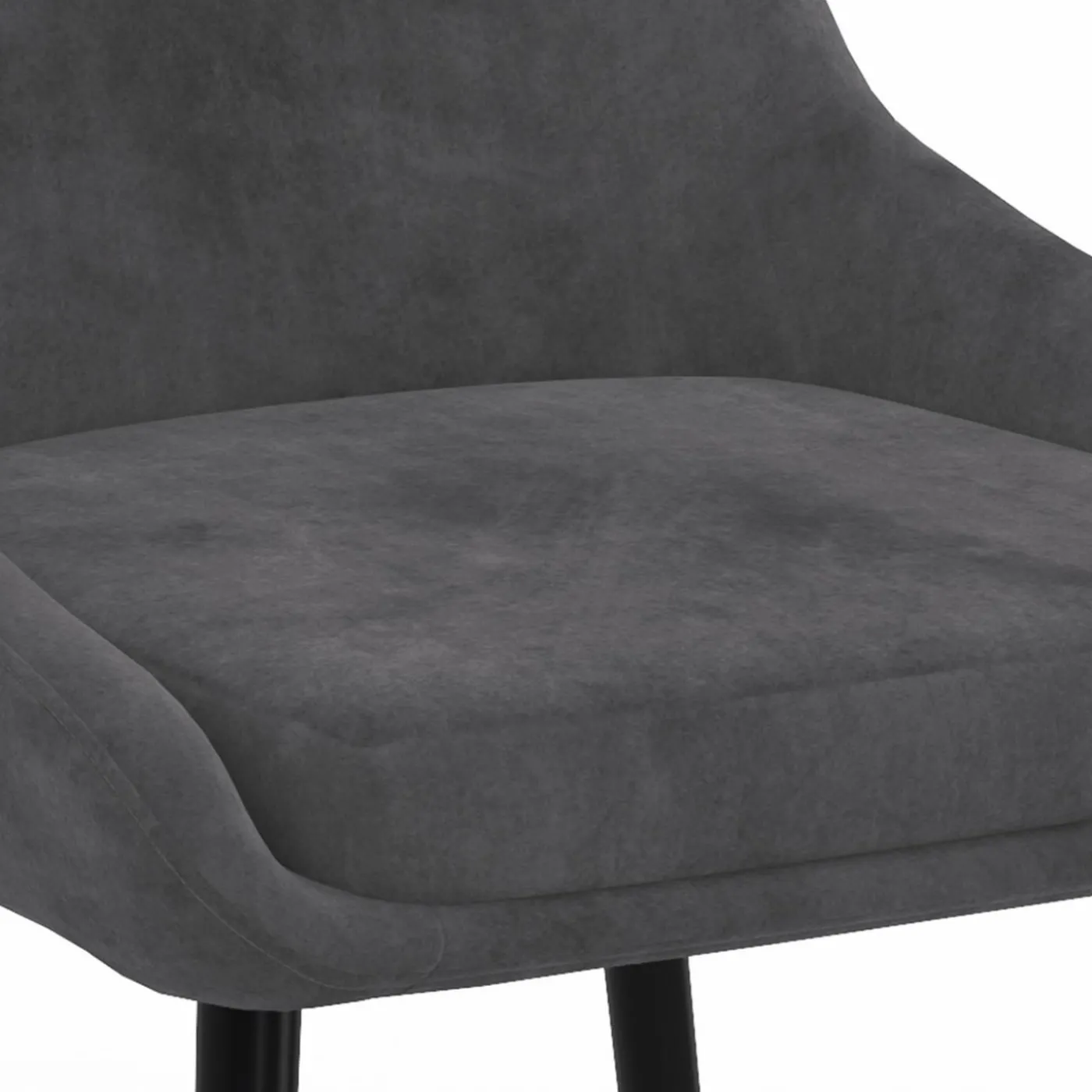 Lot de 6 chaises avec accoudoirs en velours gris foncé