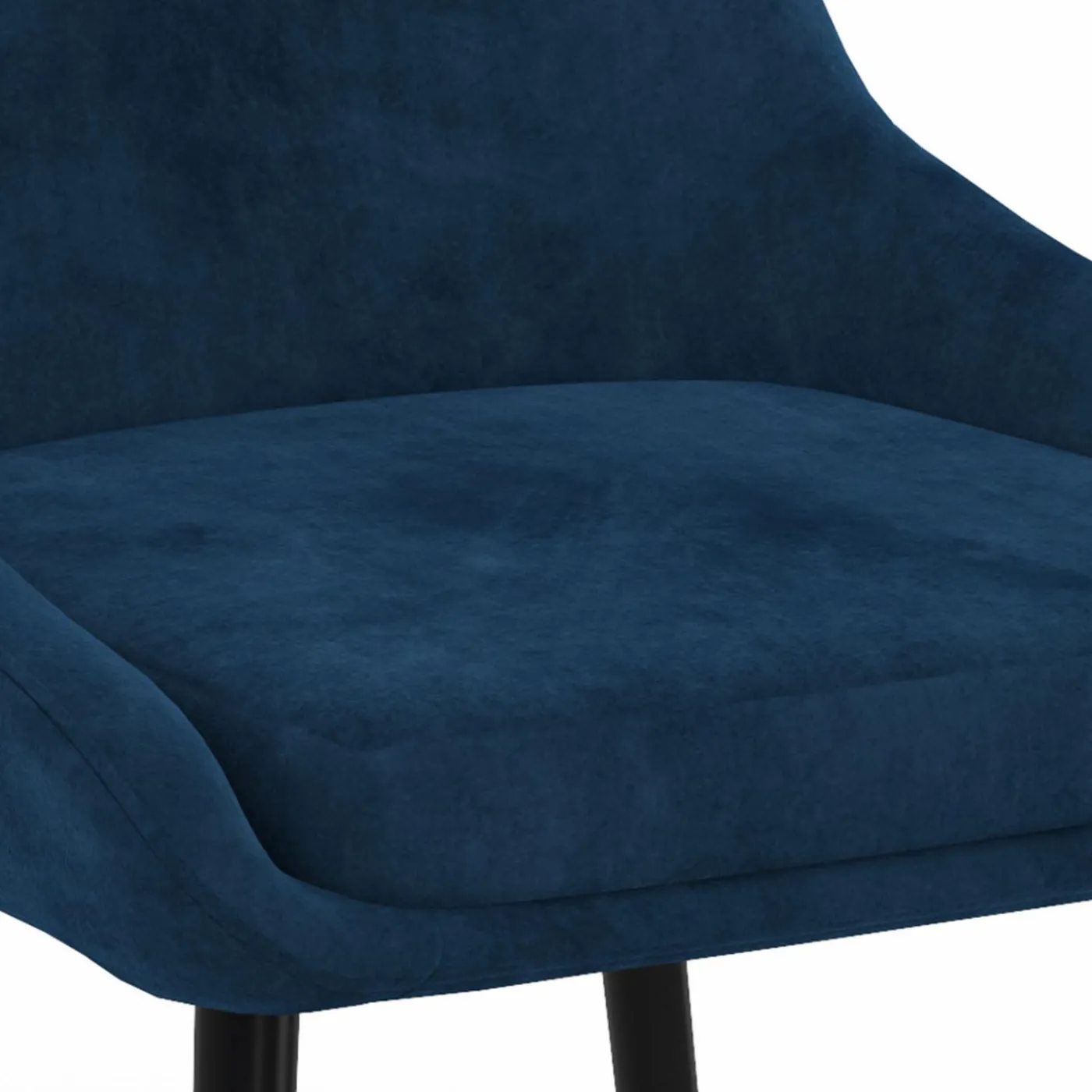 Lot de 4 chaises avec accoudoirs en velours bleu