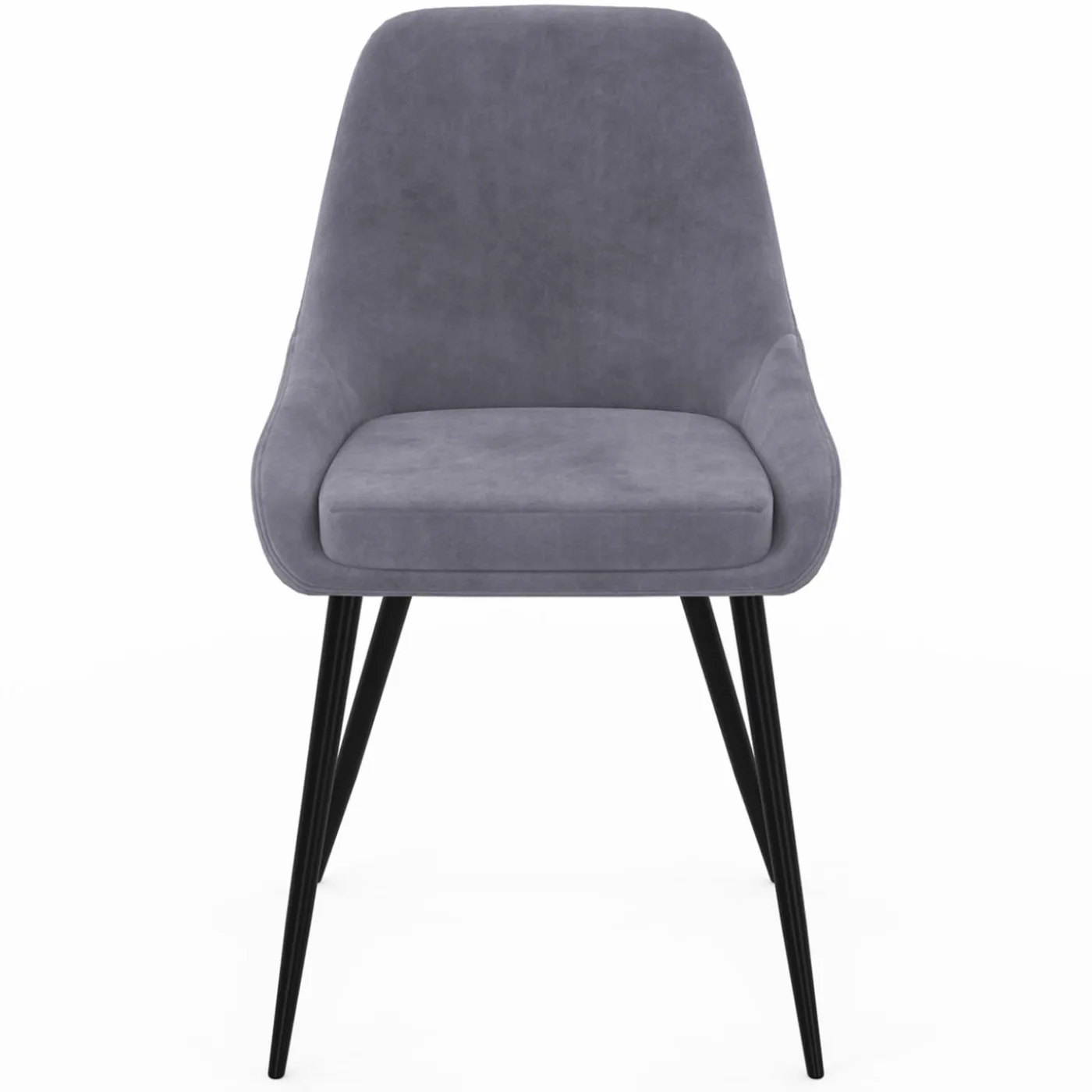 Lot de 4 chaises avec accoudoirs en velours gris clair