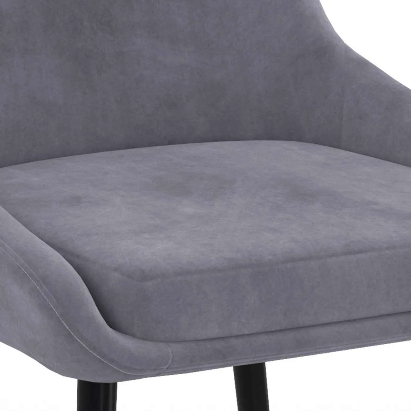 Lot de 4 chaises avec accoudoirs en velours gris clair