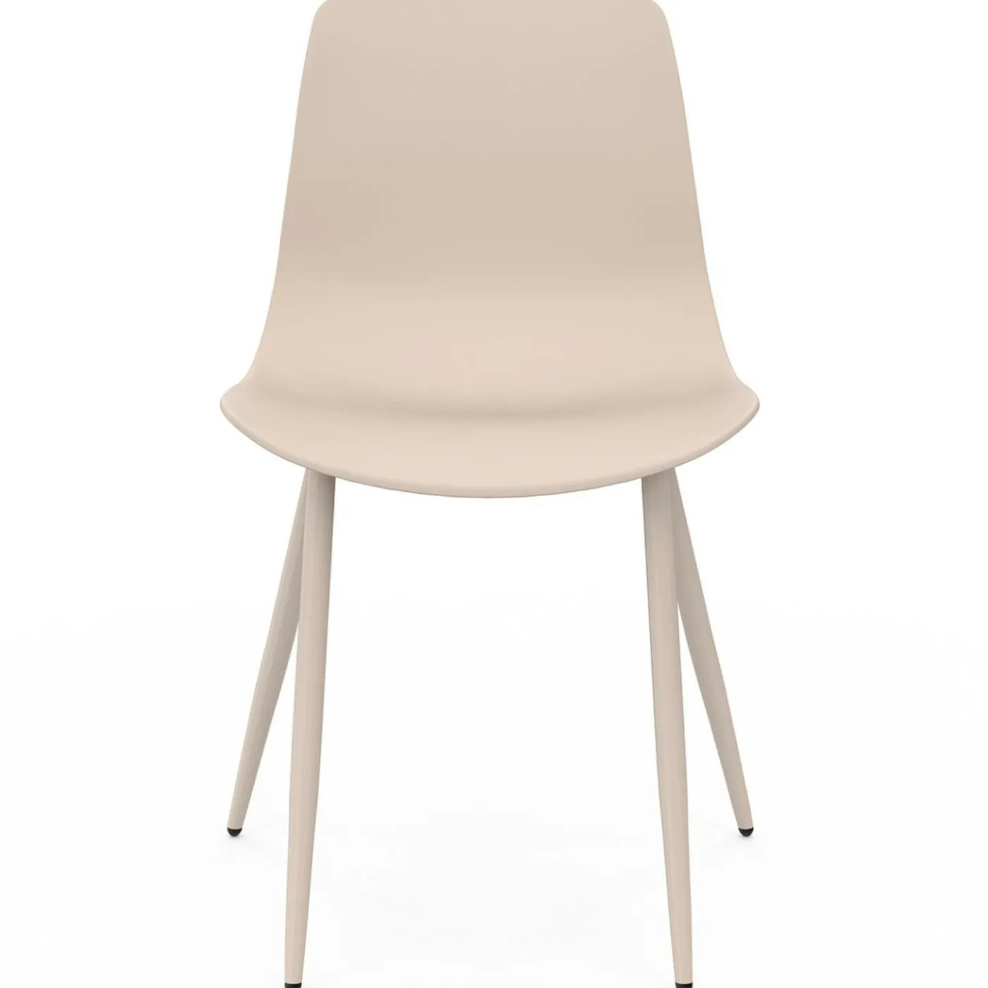 Lot de 6 chaises beige avec pieds en métal