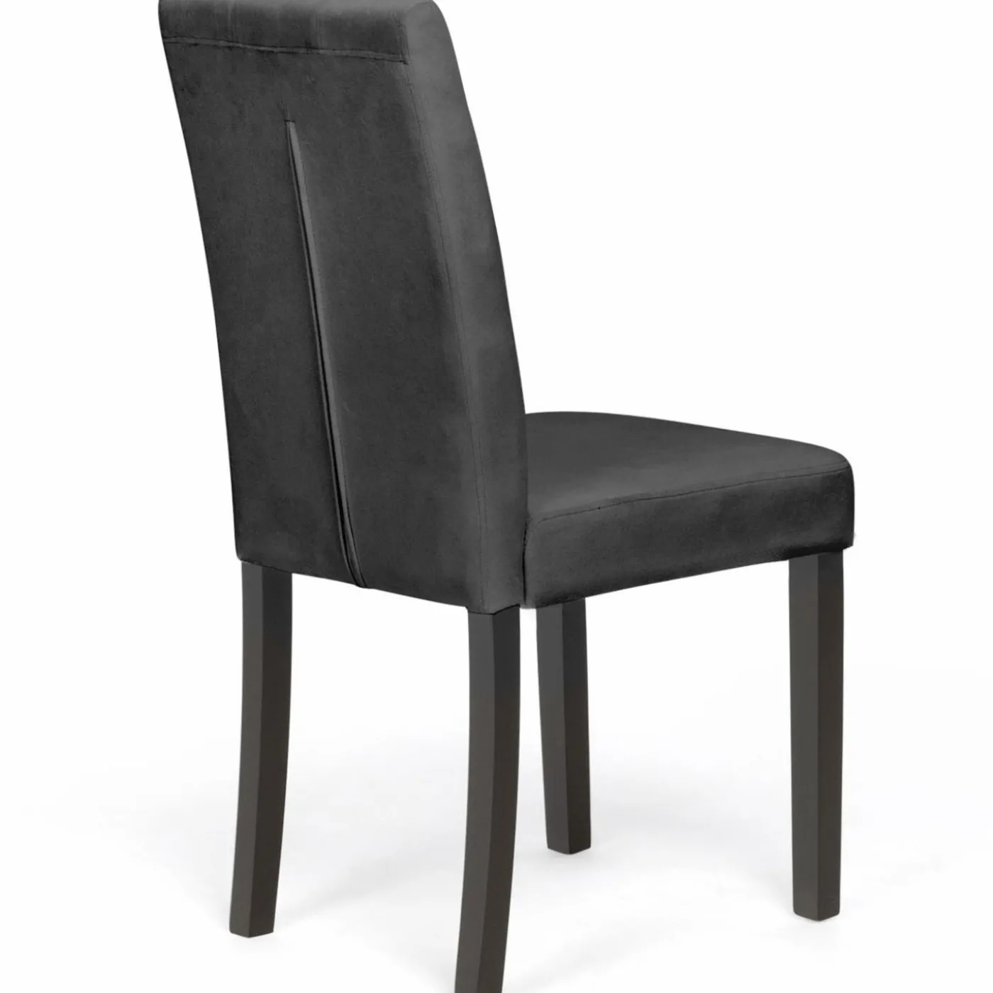 Lot de 4 chaises capitonnées en velours gris pieds noirs