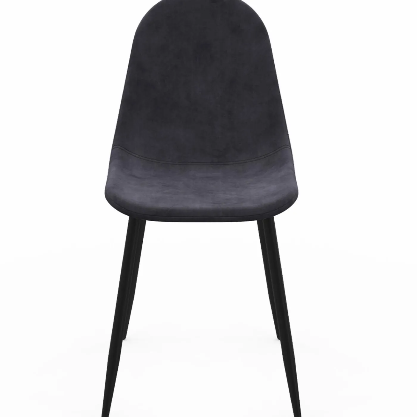 Lot de 6 chaises confortables en velours gris foncé