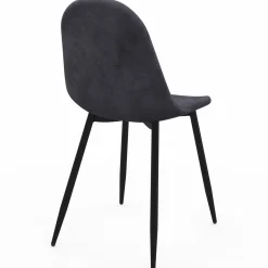 Lot de 6 chaises confortables en velours gris foncé