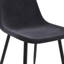 Lot de 6 chaises confortables en velours gris foncé