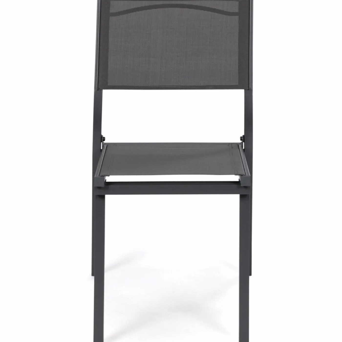 Lot de 6 chaises de jardin empilables gris anthracite en métal et textilène