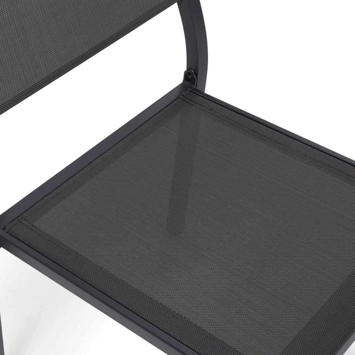 Lot de 6 chaises de jardin empilables gris anthracite en métal et textilène
