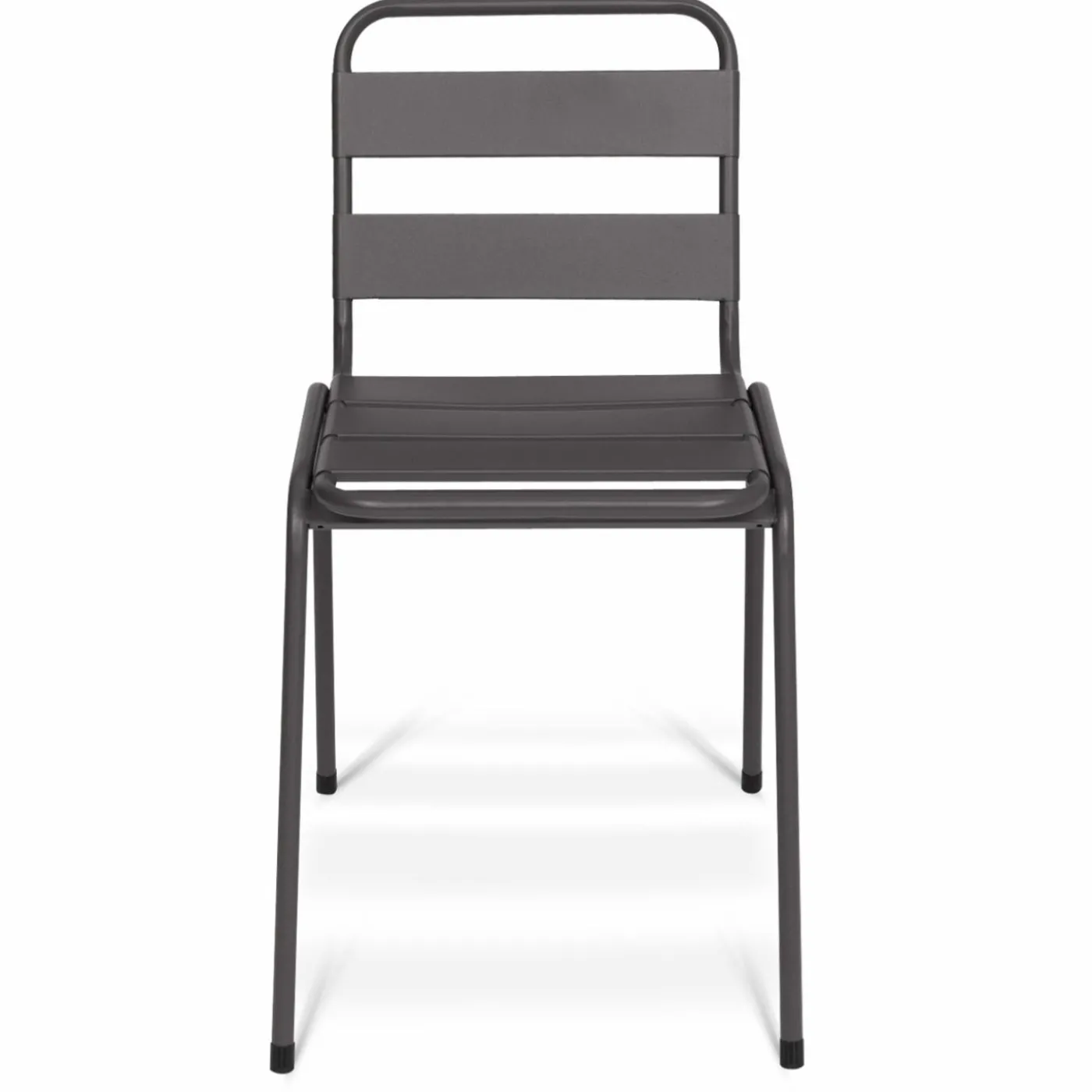 Lot de 6 chaises de jardin empilables en acier gris anthracite, noir et bleu
