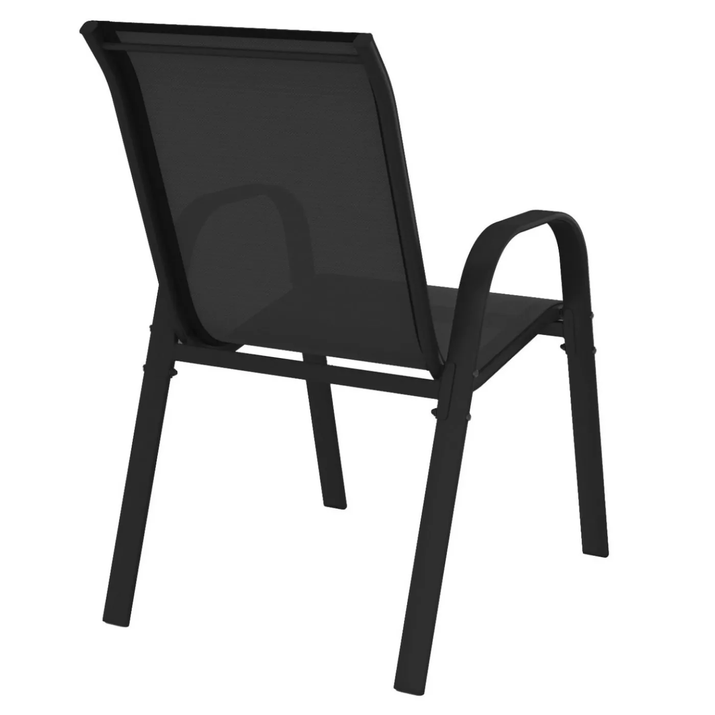 Lot de 6 chaises de jardin empilables en métal noir et textilène
