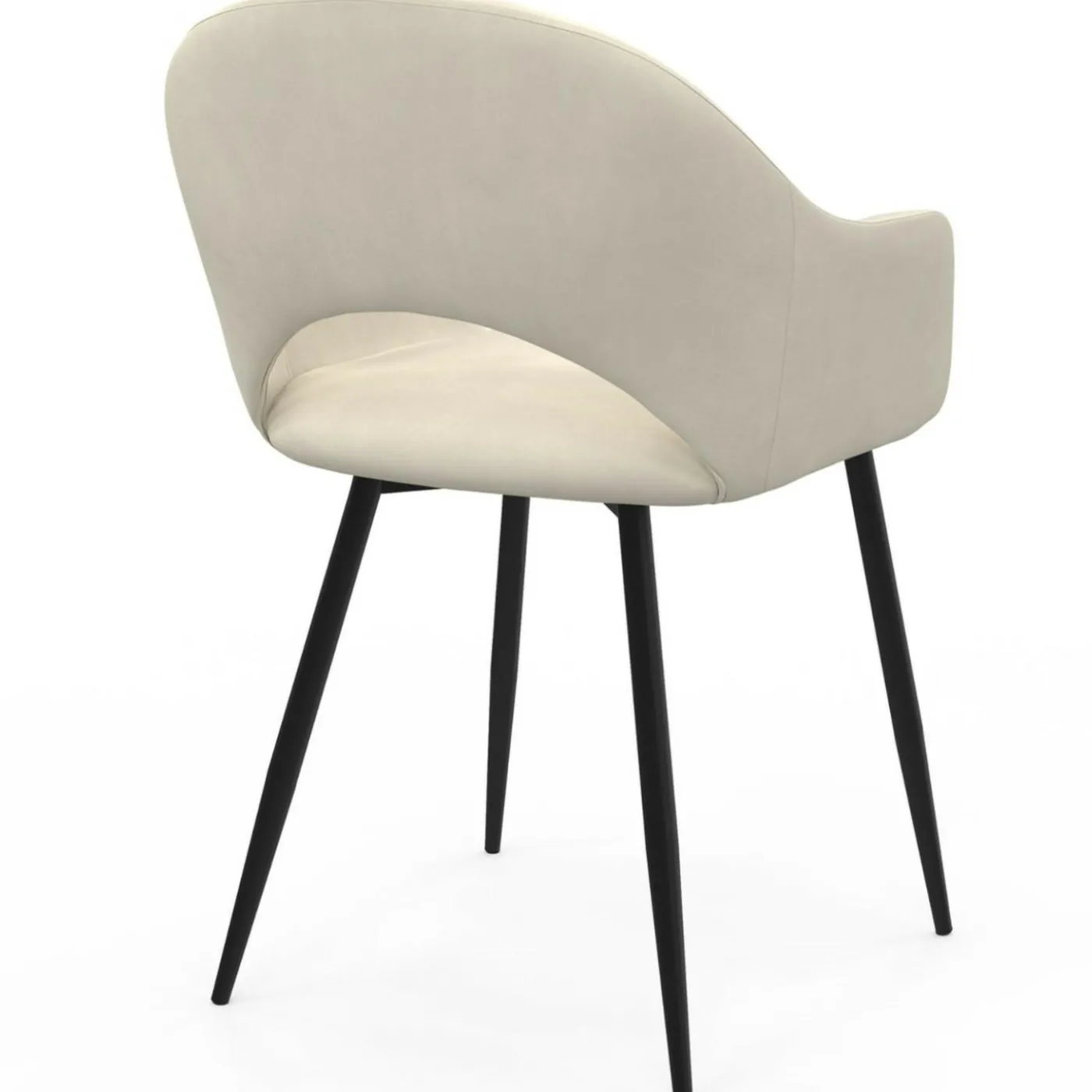 Lot de 2 chaises de salle à manger, fauteuils de table CLARA en velours crème