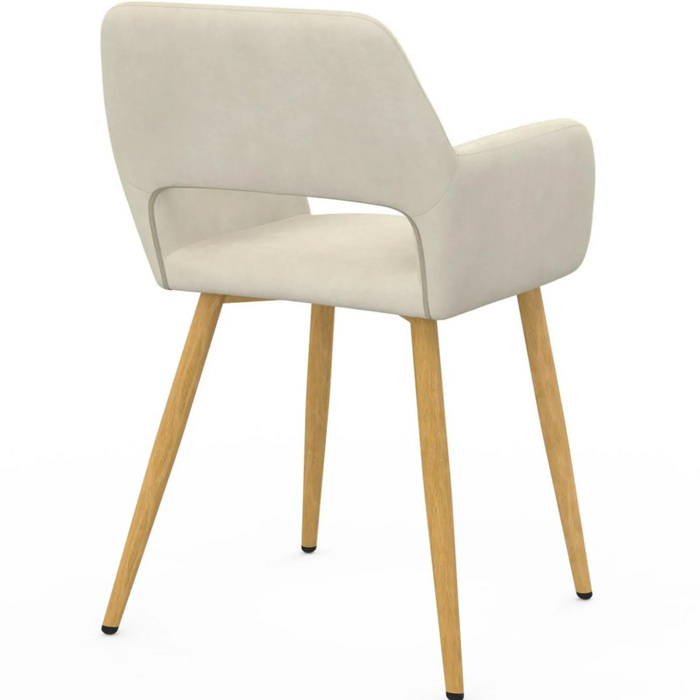 Lot de 2 chaises de salle à manger, fauteuils de table en velours beige
