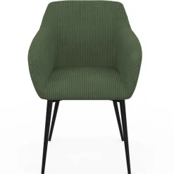 Lot de 2 chaises de salle à manger, fauteuils de table en velours côtelé vert kaki
