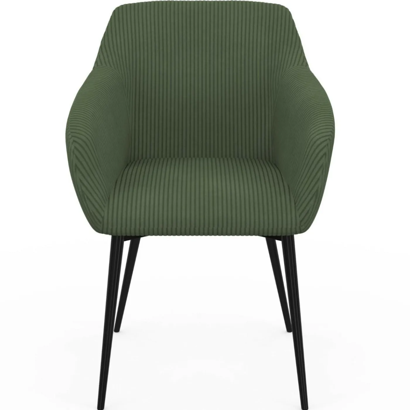 Lot de 2 chaises de salle à manger, fauteuils de table en velours côtelé vert kaki