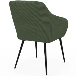 Lot de 2 chaises de salle à manger, fauteuils de table en velours côtelé vert kaki