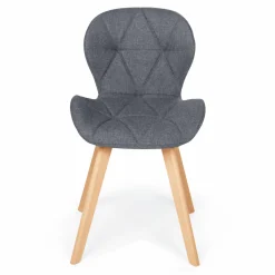 Lot de 4 chaises en tissu gris foncé design pour salle à manger