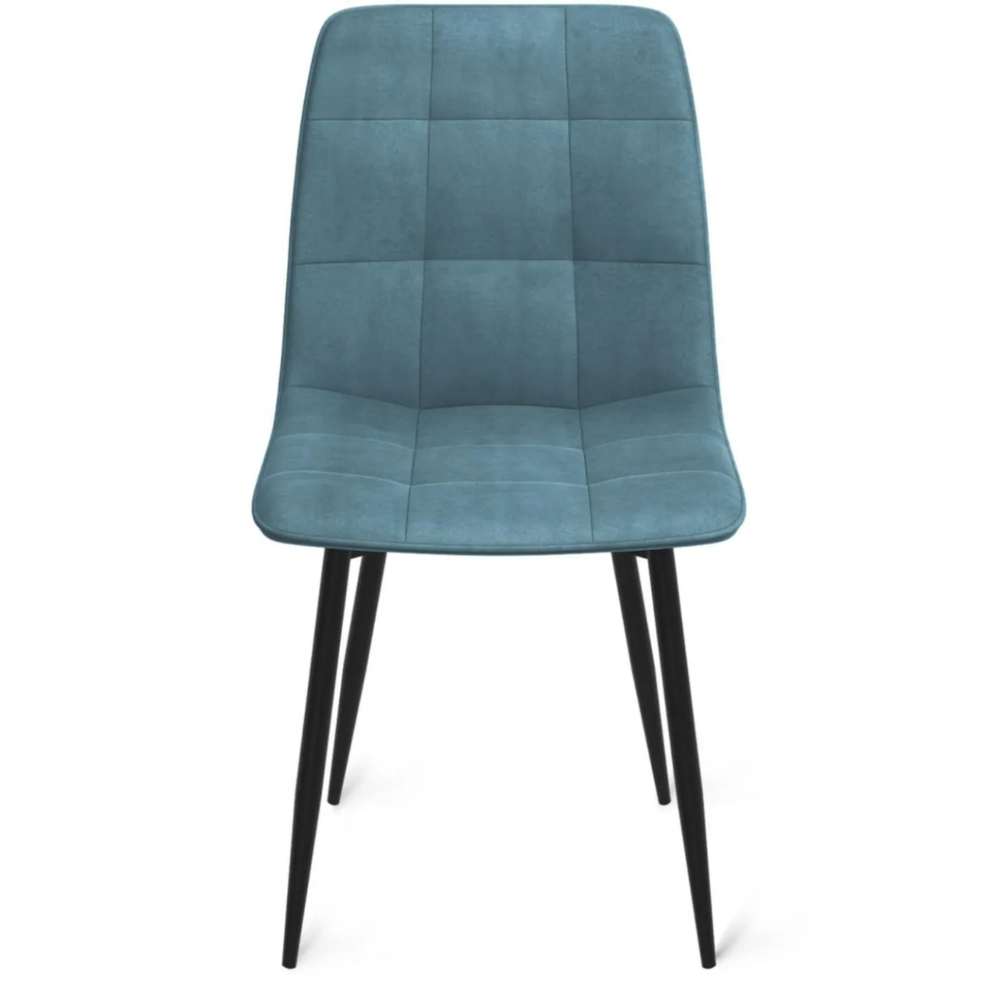 Lot de 6 chaises en velours couleur pastel bleu, rose et gris matelassées