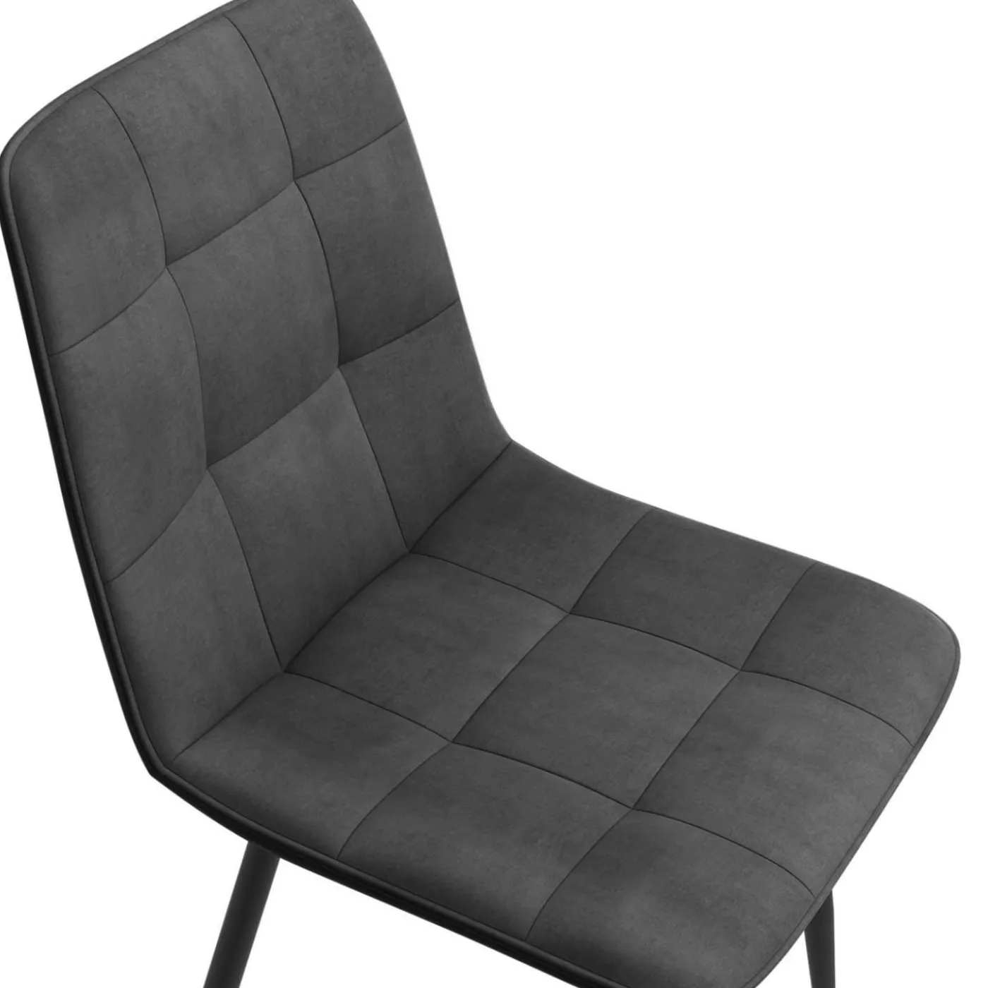 Lot de 6 chaises en velours couleur pastel bleu, rose et gris matelassées
