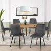 Lot de 6 chaises en velours gris foncé matelassé