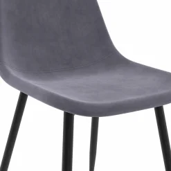 Lot de 6 chaises en velours mix color bleu x2, jaune, gris clair et gris foncé x2