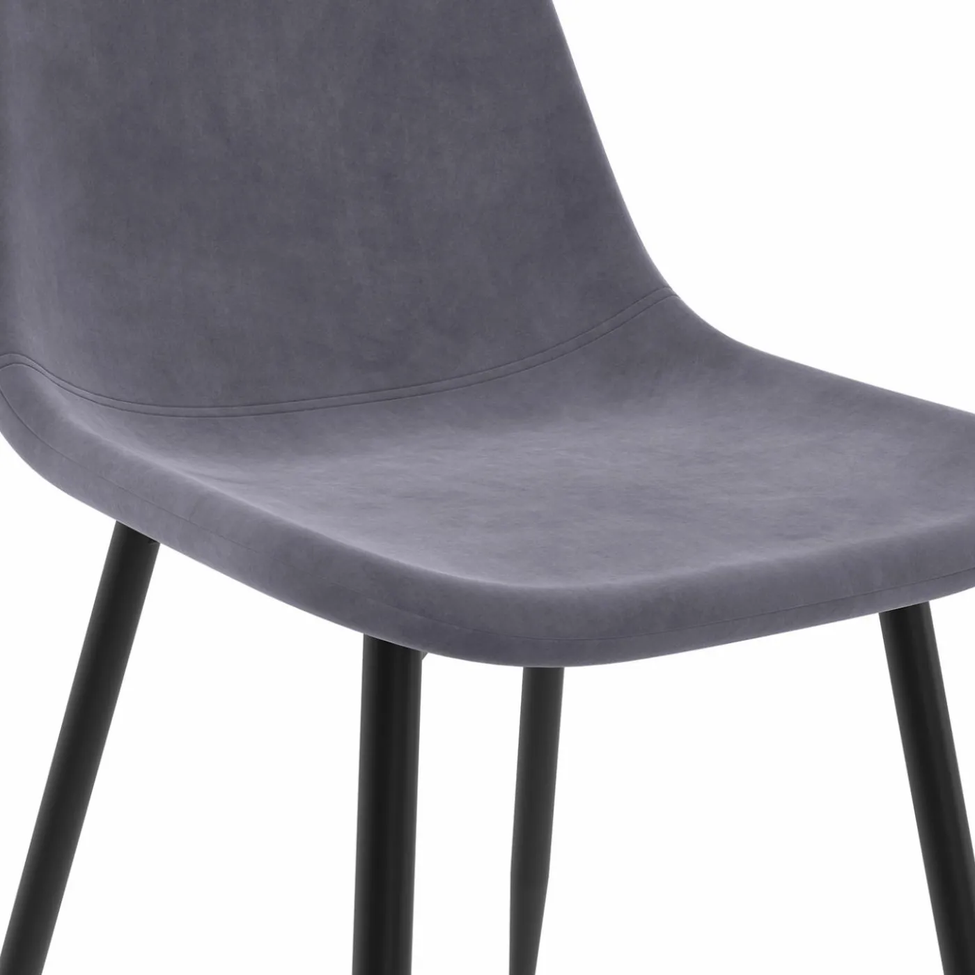 Lot de 6 chaises en velours mix color bleu x2, jaune, gris clair et gris foncé x2