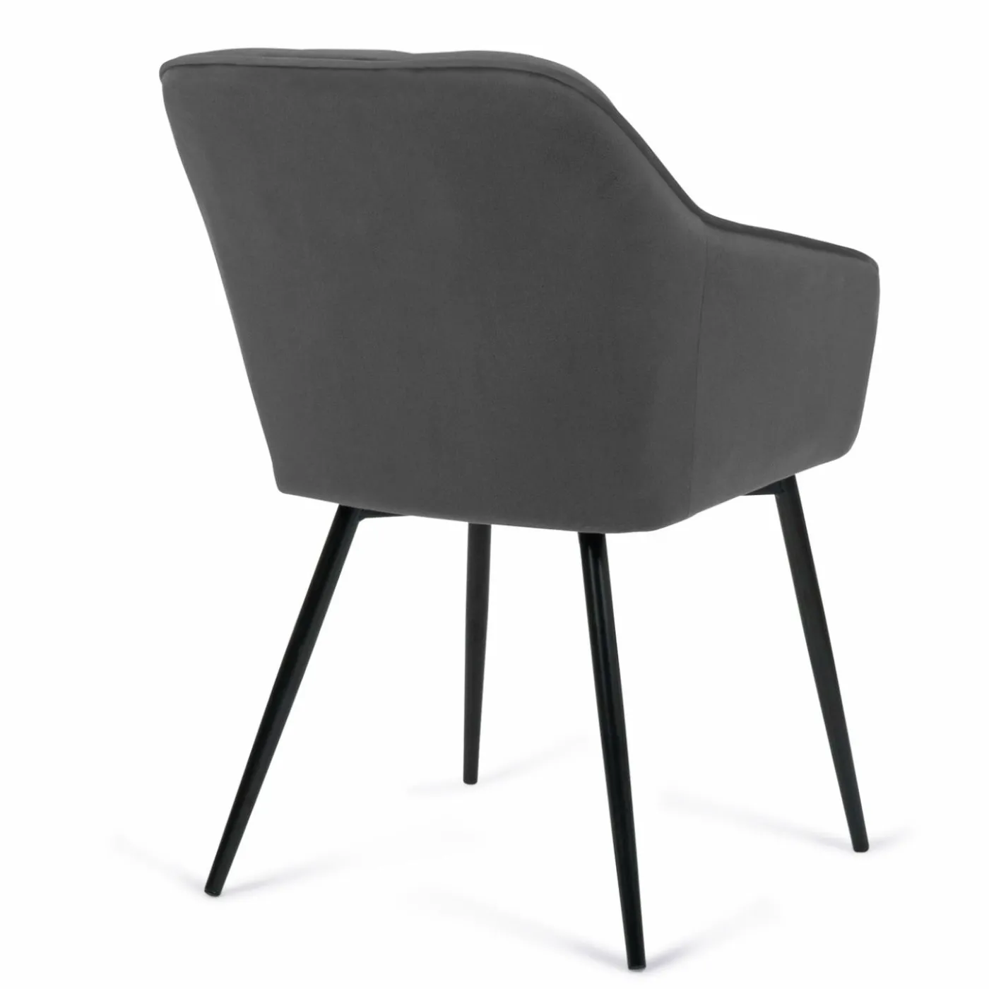 Lot de 2 chaises en velours gris avec accoudoirs