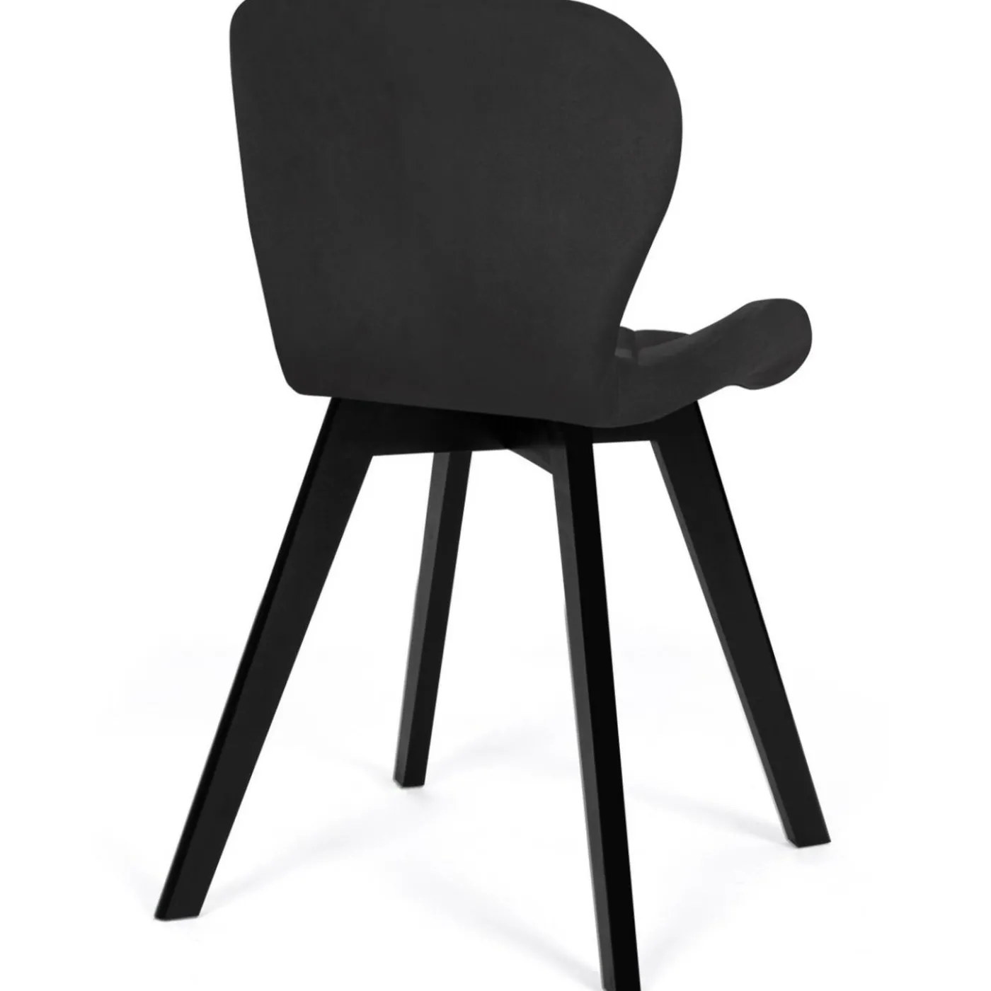 Lot de 4 chaises en velours noir pieds noirs