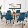 Lot de 6 chaises en velours bleu matelassé