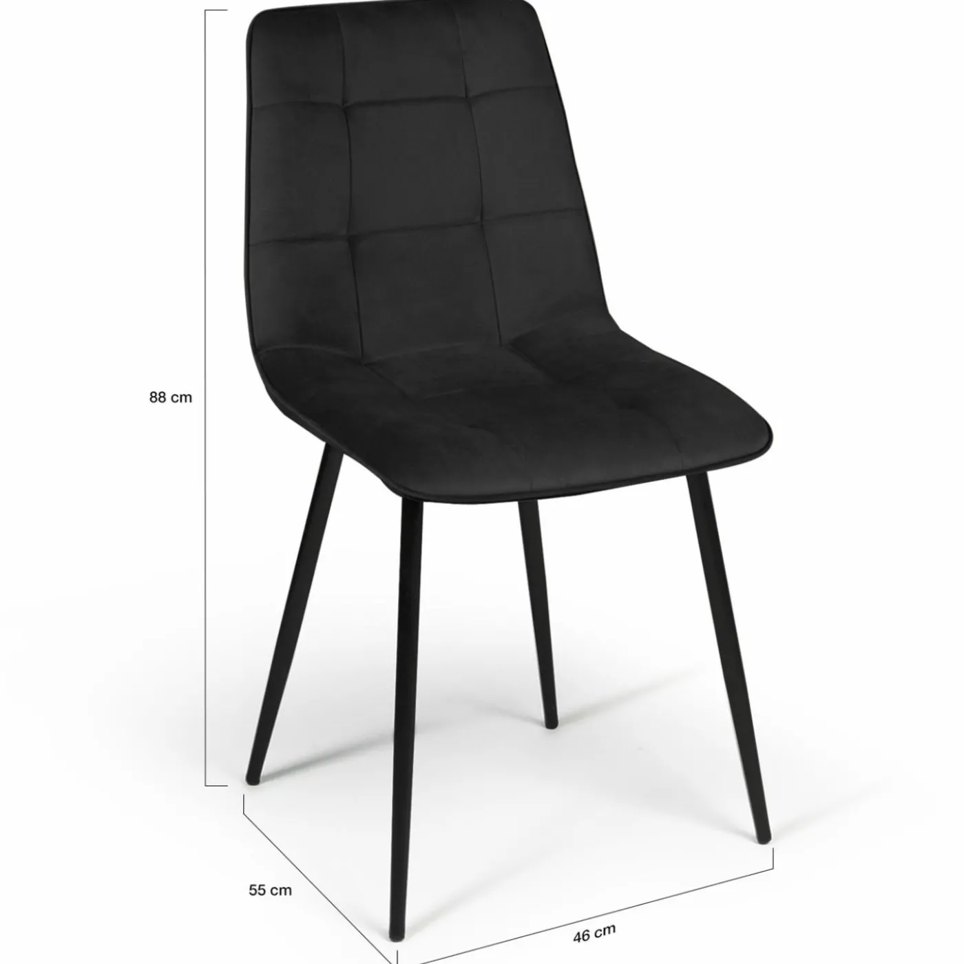 Lot de 6 chaises en velours noir