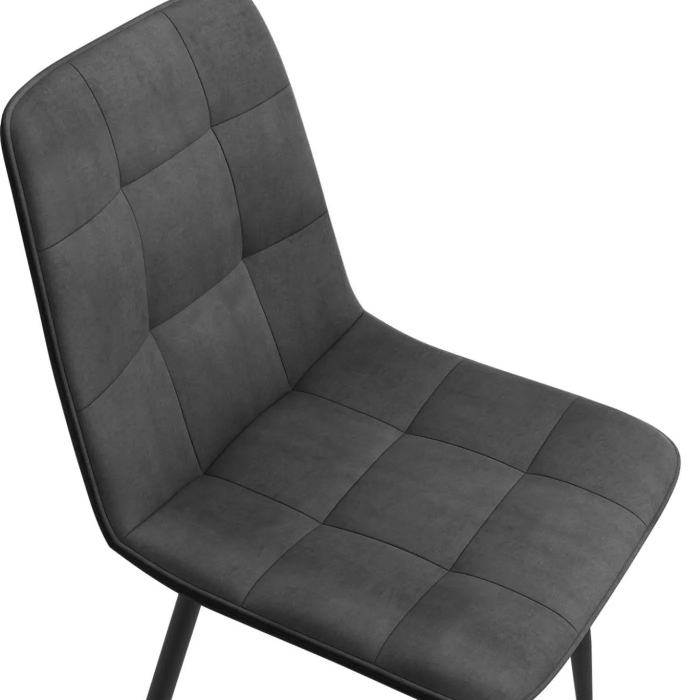 Lot de 6 chaises en velours mix vert, jaune et gris matelassées